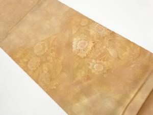 リサイクル　金彩手描き花々模様袋帯